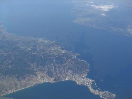 ...auf dem Flug nach Agadir, die Straße von Gibraltar...